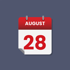 Calendar date month icon flat august vector