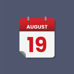 Calendar date month icon flat august vector