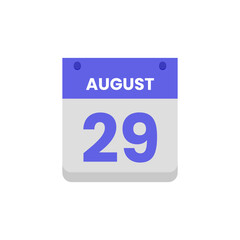 Calendar date month icon flat august vector