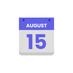 Calendar date month icon flat august vector
