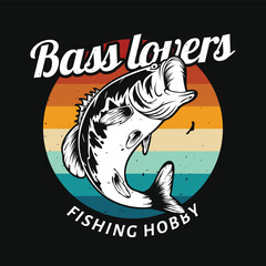 Bass lovers vector design for fishing hobby