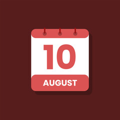 Calendar date month icon flat august vector