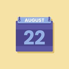 Calendar date month icon flat august vector