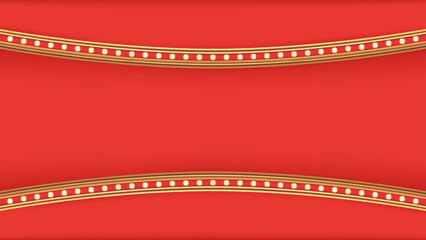 Retro advertising sign red marquee gold light board on white background. Vector illustration