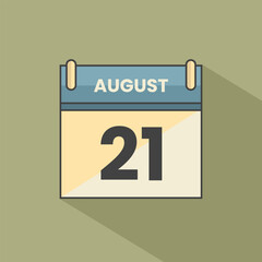 Calendar date month icon flat august vector