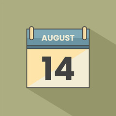 Calendar date month icon flat august vector