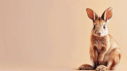 A cute Joey sitting on a solid color background with space above for text