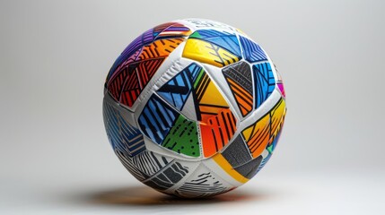 A colorful soccer ball with a white center