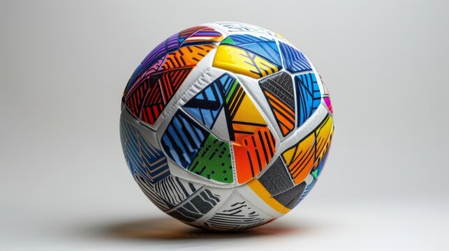 A colorful soccer ball with a white center