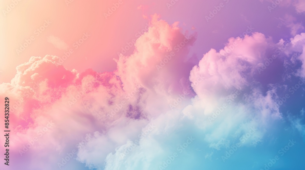 Poster pastel colorful gradient abstract soft cloud background