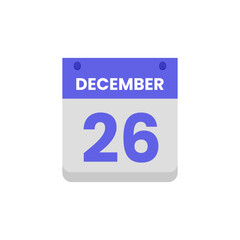 Calendar date month icon flat december vector