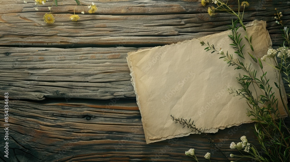 Poster a stylish card featuring calligraphy and a woodgrain texture background for a rustic feel.