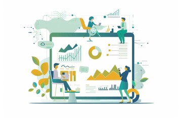 Conceptual Business Flat Illustration created with Generative AI