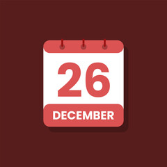 Calendar date month icon flat december vector