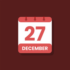 Calendar date month icon flat december vector