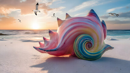 Sandy serenade Seashell's vibrant melody