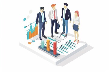 Conceptual Business Flat Illustration created with Generative AI