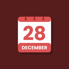 Calendar date month icon flat december vector