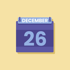 Calendar date month icon flat december vector