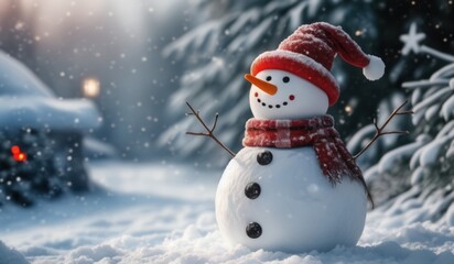 Fototapeta premium best new snowman merry christmas