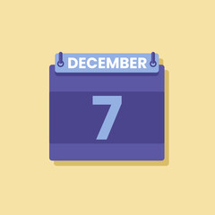Calendar date month icon flat december vector