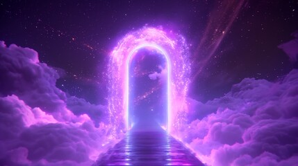 Mystical Portal to Another Dimension in Clouds