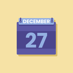 Calendar date month icon flat december vector