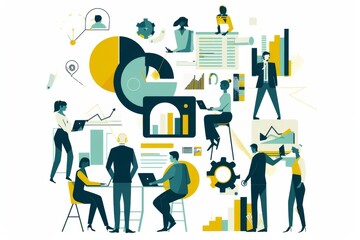 Obraz premium Conceptual Business Flat Illustration created with Generative AI