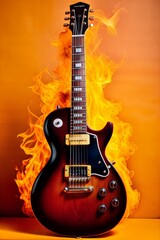 Obraz premium electric guitar on a black background