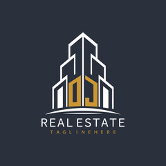 Obraz premium initial monogram logo for real estate with building shape creative design 
