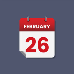Calendar date month icon flat february vector