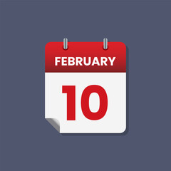 Calendar date month icon flat february vector