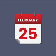 Calendar date month icon flat february vector