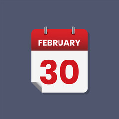 Calendar date month icon flat february vector
