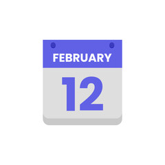 Calendar date month icon flat february vector