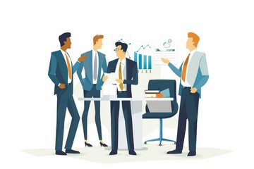 Obraz premium Conceptual Business Flat Illustration created with Generative AI