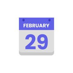 Calendar date month icon flat february vector