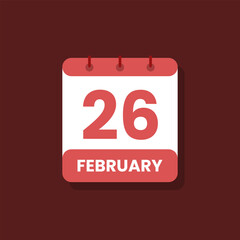 Calendar date month icon flat february vector