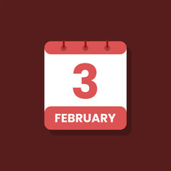 Calendar date month icon flat february vector