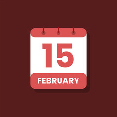 Calendar date month icon flat february vector