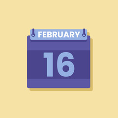 Calendar date month icon flat february vector