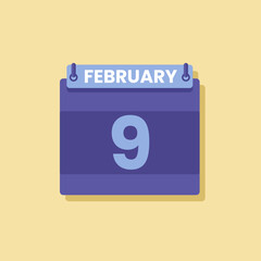 Calendar date month icon flat february vector