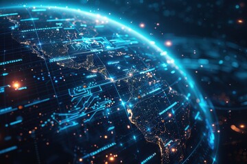 Obraz premium Global business structure of networking. Futuristic technology background