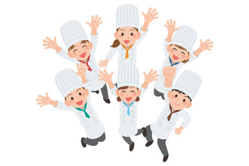 ジャンプしているコック