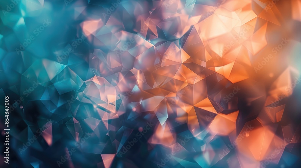 Poster blurred backdrop with diverse geometric patterns for artistic projects