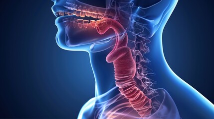 Persistent trouble swallowing or a feeling that food is caught in the throat can be a sign of esophageal or throat cancer