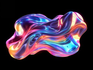 Abstract, metallic-looking fluid in vibrant shades of purple, blue, and pink, creating a dynamic and futuristic effect.