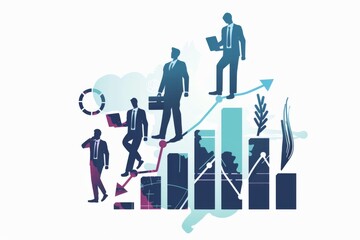 Fototapeta premium Conceptual Business Flat Illustration created with Generative AI