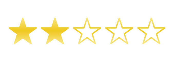 シンプルな金色の2つ星マーク