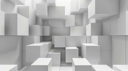 Obraz premium White Cubes in a Three Dimensional Space
